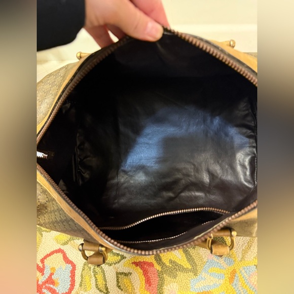 Vintage CELINE Macadam Top Handle 24 H Travel Bag Boston - Brown Printed Canvas - Picture 13 of 16